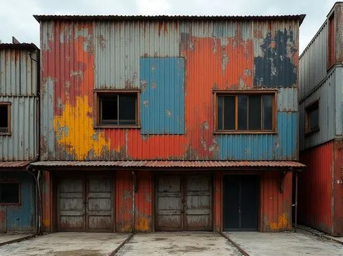 shipping containers,colorful facade,warehouses,cargo containers,khayelitsha,shipping container,containers,ektachrome,lagos,mondrian,container,industrial building,scampia,abandoned building,muizenberg,garaged,urban landscape,bahru,warehouse,penang,Photography,General,Realistic