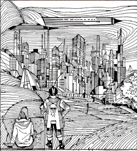 metropolis,post-apocalyptic landscape,urbanization,post apocalyptic,destroyed city,sci fiction illustration,city cities,apocalyptic,metropolises,hand-drawn illustration,fantasy city,cities,mono-line l