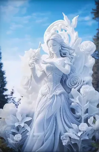 ระบายสีเต็มที่สวยงามบนภาพตัวอย่าง,ดั่งนางฟ้าเทพนิยาย สวยงาม,สมจริง,white rose snow queen,the snow queen,ice queen,eternal snow,winterblueher,father frost,suit of the snow maiden,glory of the snow,cg a