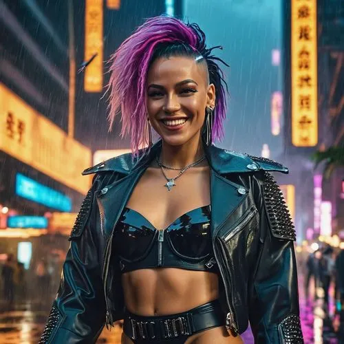 cyberpunk,toni,punk,mohawk,neon,hk,killer smile,lex,80s,jacket,hong,leather jacket,futuristic,neon arrows,xmen,punk design,jean jacket,bolero jacket,merc,santana,Photography,General,Realistic