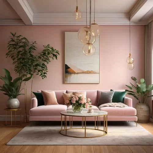 gold-pink earthy colors,living room,modern decor,livingroom,sitting room,soft pink,pink chair,interior design,apartment lounge,light pink,interior decoration,interior decor,dusky pink,soft furniture,furnishing,pink leather,decor,contemporary decor,decors,natural pink,Illustration,Realistic Fantasy,Realistic Fantasy 28