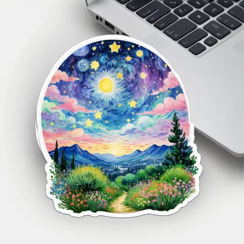 moon and star background,mushroom landscape,fairy galaxy,landscape background,unicorn background,decorative plate,starry sky,meadow in pastel,forest background,colorful star scatters,starry night,colorful stars,clipart sticker,springtime background,rock painting,rainbow and stars,stars and moon,moon phase,mountain scene,meadow and forest,Art,Artistic Painting,Artistic Painting 04