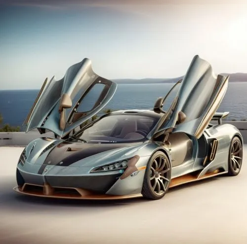 a very nice looking car with doors open,koenigsegg,maclaren,ford gt 2020,supercar car,gull wing doors,rimac,Conceptual Art,Sci-Fi,Sci-Fi 13