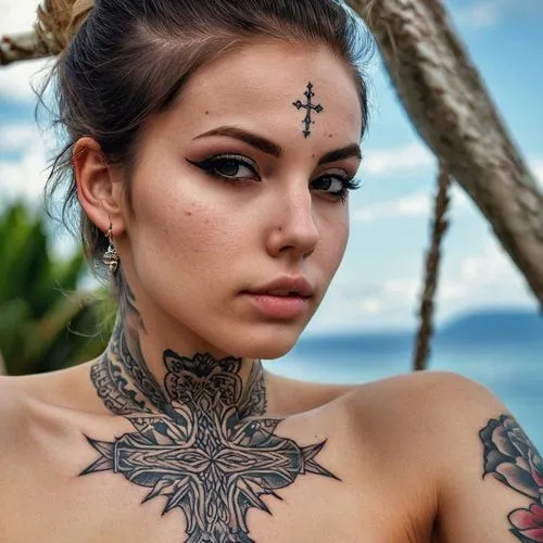 tattoo girl,tatau,polynesian girl,tats,polynesian,maori,tatuus,tattoos,with tattoo,tattooed,tatoos,guamanian,tatu,crosses,wahine,samoan,tahitian,dakini,skull and cross bones,magdalena,Photography,General,Realistic