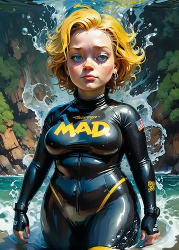 the sea maid,wetsuit,scuba,divemaster,aquanaut,the blonde in the river,underwater background,under the water,scuba diving,tide,underwater sports,bad water,mar,dry suit,underwater playground,water police,underwater diving,submerged,swimmer,merfolk,Conceptual Art,Oil color,Oil Color 04