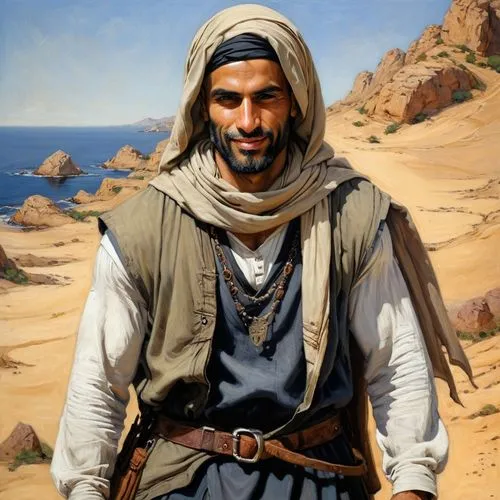 bedouin,tuareg,middle eastern monk,munarman,nasimi,aramaean,Conceptual Art,Fantasy,Fantasy 15