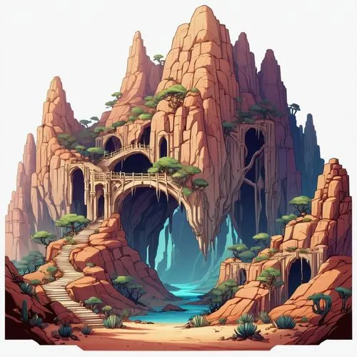 cartoon video game background,futuristic landscape,sea caves,alfheim,caves,fantasy landscape,Illustration,Abstract Fantasy,Abstract Fantasy 11