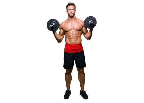 Muscular man, athletic physique, sweaty face, intense expression, tank top, athletic shorts, sport shoes, dumbbells in hand, weightlifting pose, strong legs, flexed arms, ripped chest, low-angle shot,