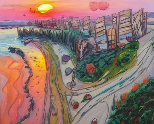 moc chau hill,coast sunset,tamarama,vancouver,chalk cliff,the bluff,escarpment,duluth,sunset beach,viña del mar,coastal road,coastal landscape,orange bay,oakville,chalk drawing,colored pencil background,glass painting,gangneung,sunset cliffs,navajo bay