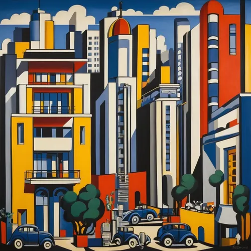 são paulo,david bates,city scape,metropolises,colorful city,city buildings,city car,vedado,city blocks,cityscape,buenos aires,casablanca,tel aviv,urbanization,art deco,havana,urban landscape,nairobi,cities,porto alegre,Art,Artistic Painting,Artistic Painting 39