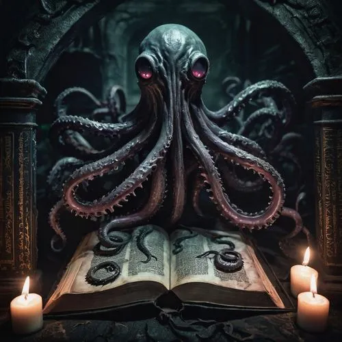 cthulhu,octopus,lovecraftian,illithid,lovecraft,octopi,kraken,octoechos,cephalopod,octopus tentacles,tentacular,eldritch,tentacled,octopussy,fun octopus,azathoth,tentacles,pulpo,carcosa,grimoire,Illustration,Realistic Fantasy,Realistic Fantasy 47