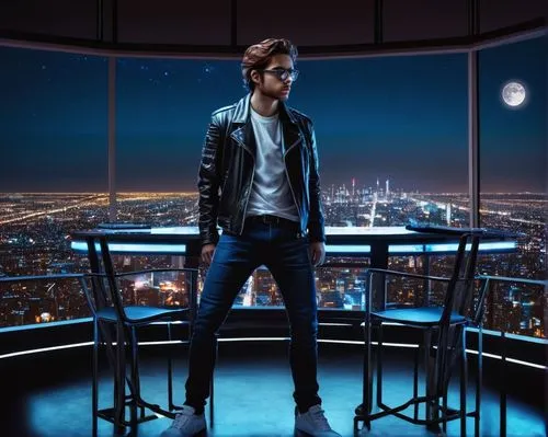 capital cities,star-lord peter jason quill,above the city,spotify icon,digital compositing,city lights,billionaire,high rise,the observation deck,high-rise,vertigo,lincoln cosmopolitan,leather jacket,moon walk,citylights,background images,album cover,jacket,background image,the suit,Photography,Documentary Photography,Documentary Photography 09