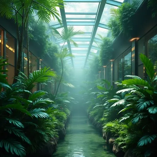 atriums,tropical jungle,philodendrons,tropical forest,rainforest,wintergarden,plant tunnel,greenhouse,winter garden,jungle,rain forest,biopolis,conservatory,tunnel of plants,tropical house,tropics,verdant,neotropical,tropical greens,biopiracy,Photography,General,Realistic