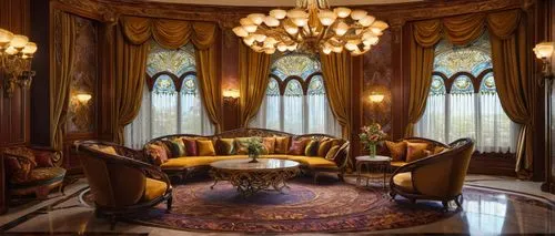 ornate room,opulently,royal interior,victorian room,opulence,sitting room,opulent,sursock,great room,interior decor,luxury home interior,the cairo,interior decoration,riad,casa fuster hotel,palatial,chaise lounge,poshest,crown palace,breakfast room,Illustration,Realistic Fantasy,Realistic Fantasy 03