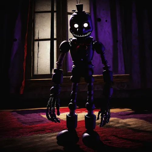 endoskeleton,puppet,3d render,string puppet,a voodoo doll,the voodoo doll,in the shadows,voodoo doll,killer doll,marionette,a dark room,rubber doll,metal figure,voo doo doll,nightmare,wind-up toy,robot,in the dark,robotic,bogeyman,Illustration,American Style,American Style 07