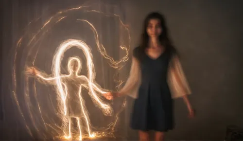 realistic Me and my imaginary friend Lisa,drawing with light,light drawing,light painting,lightpainting,light paint,mystical portrait of a girl,light graffiti,light art,paranormal phenomena,ghost girl