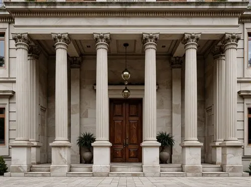 treasury,palladian,doric columns,pilasters,doorkeepers,portico,palladianism,neoclassical,house entrance,panelled,main door,front door,entranceway,entrances,bankasi,palladio,entablature,rcsi,hawksmoor,archly