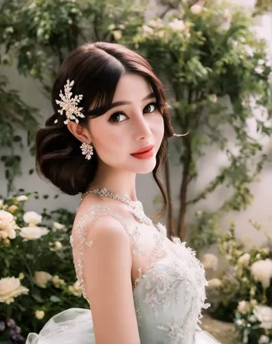 beautiful girl with flowers,bridal,jasmine blossom,bridal accessory,bridal dress,flower fairy,flower girl,realdoll,bridal clothing,debutante,japanese doll,vintage doll,silver wedding,dress doll,phuquy,vintage girl,vintage flowers,snow white,quinceañera,vintage floral