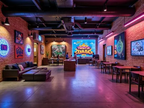 rosa cantina,taproom,lobby,game room,cantina,event venue,hard rock,brewpub,children's interior,art gallery,wine bar,patios,collaboratory,gameworks,filmworks,coffeeshop,liquor bar,the coffee shop,gallery,rackspace