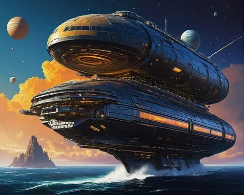 skyship,airships,deltha,megaships,sci fiction illustration,alien ship,starship,atlanticus,airship,sea fantasy,nautilus,carrack,star ship,space ships,bathysphere,spelljammer,voyagers,space ship,spacebus,air ship,Conceptual Art,Sci-Fi,Sci-Fi 08