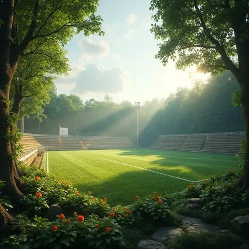 soccer field,forest ground,athletic field,baltusrol,merion,waldstadion,rockbridge,mccallie,bucknell,football field,olympiastadion,sewanee,clairefontaine,maksimir,grounds,amphitheater,lehigh,withdean,meadowood,playing field,Photography,General,Realistic