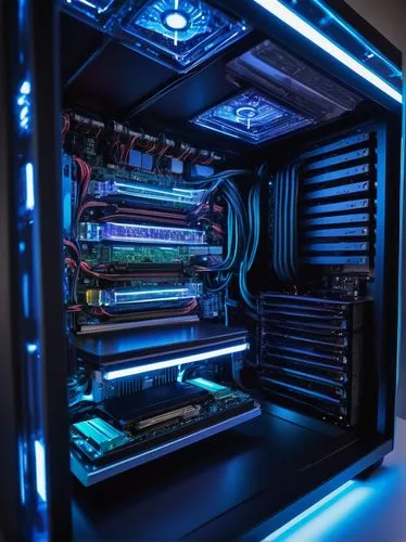 fractal design,computer workstation,prebuilt,cyanamid,supercomputer,tron,pc,gigabyte,uv,pc tower,supercomputers,rgb,xfx,sli,vega,electroluminescent,computerized,computer art,old rig,cyan,Illustration,Paper based,Paper Based 01