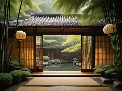 japanese-style room,ryokan,dojo,japanese zen garden,zen garden,teahouse,ryokans,bamboo curtain,tea ceremony,japan garden,bamboo forest,japanese garden,asian architecture,kyoto,zen,japanese shrine,tatami,bamboo plants,wuyuan,sanshui,Photography,Black and white photography,Black and White Photography 09