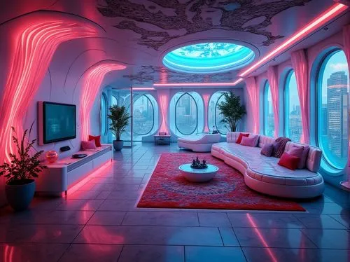 spaceship interior,ufo interior,futuristic art museum,futuristic,spaceship space,electrohome,lair,cabana,ornate room,lounges,nightclub,hallway space,futuristic landscape,great room,cabanas,dreamhouse,futuristic architecture,sky space concept,luxury hotel,spaceport,Photography,General,Realistic