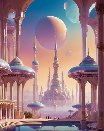 agrabah,fantasy city,karakas,citadels,andalus,futuristic landscape,ghudayer,fantasy world,theed,ancient city,fantasy landscape,mosques,kanawa,coruscant,khaldun,imperial shores,skyterra,odomes,naboo,areopolis,Conceptual Art,Sci-Fi,Sci-Fi 19