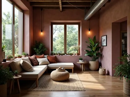 sitting room,home interior,living room,loft,contemporary decor,gold-pink earthy colors,livingroom,interior decor,interiors,modern decor,interior design,house plants,interior decoration,beautiful home,minotti,sunroom,wooden beams,mahdavi,sofaer,great room