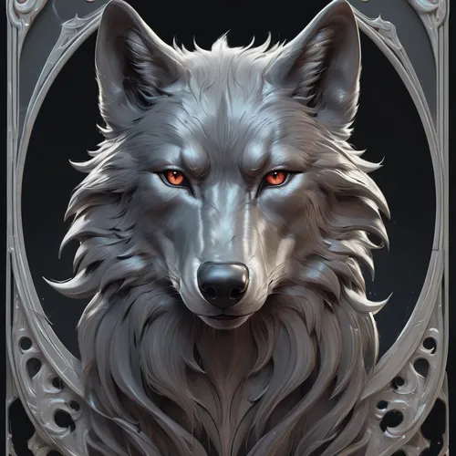 silver fox,gray wolf,howling wolf,wolf,howl,constellation wolf,european wolf,canidae,wolfdog,wolf bob,canis lupus,werewolf,wolves,silver lacquer,grey fox,custom portrait,fc badge,fantasy portrait,wolf's milk,silversmith,Conceptual Art,Fantasy,Fantasy 01