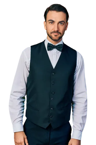 Casino dealer, poker table, green felt surface, card hands, professional attire, white shirt, black vest, bow tie, male, 30s, serious expression, slight smile, intense gaze, dim lighting, shallow dept