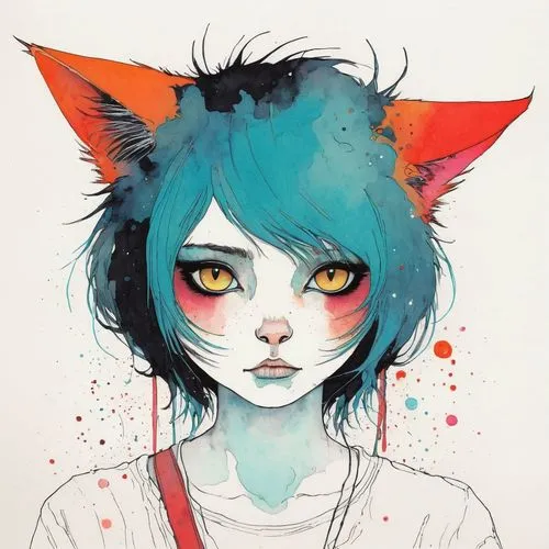 emo,gato,cat,water color,puerto montt,chile,Illustration,Paper based,Paper Based 19