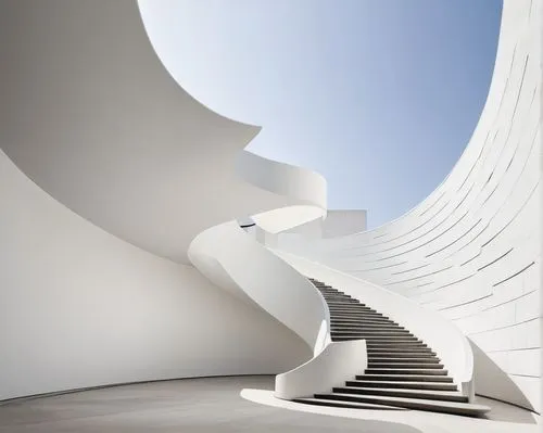 winding steps,winding staircase,walt disney concert hall,calatrava,stairways,staircase,spiral staircase,escaleras,curvatures,staircases,futuristic art museum,stairs to heaven,spiral stairs,outside staircase,stairway,stairs,architectures,undulating,circular staircase,morphosis,Illustration,Japanese style,Japanese Style 08