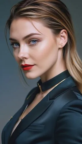  woman face model, suit,  angular cheekbones,  Strong and angular mandibule, smile,Blue eyes, woman with model face and suit,cara,mollohan,female hollywood actress,blur office background,seyfried,zemi