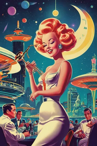 atomic age,retro diner,flying saucer,fifties,retro pin up girls,50's style,pin ups,cigarette girl,fifties records,retro pin up girl,retro women,edsel,saucer,space tourism,science-fiction,vintage illustration,retro 1950's clip art,spacefill,pin up,retro woman,Conceptual Art,Sci-Fi,Sci-Fi 29