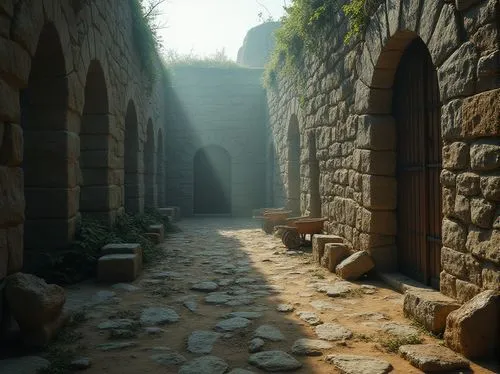 cryengine,theed,passageways,pathway,the mystical path,labyrinthian,passageway,entry path,pathways,mycenae,ancient city,entranceways,walkway,amphipolis,crypts,mausoleum ruins,the path,cobblestone,stone gate,doorways,Photography,General,Realistic