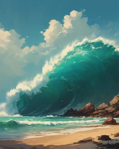 ocean waves,emerald sea,ocean background,ocean,big wave,tidal wave,big waves,wave,sea,sea landscape,crashing waves,japanese waves,waves,sea-shore,wind wave,seascape,sea storm,tropical sea,ocean blue,the endless sea,Conceptual Art,Fantasy,Fantasy 06