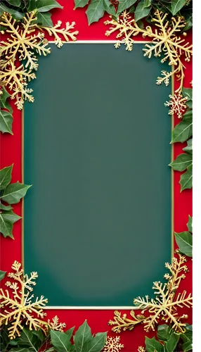 Christmas textbox, ornate golden frame, festive red and green colors, intricate snowflake patterns, shiny transparent glass surface, reflective metallic edges, soft glowing candlelight, warm cozy atmo