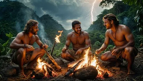 aborigines,aboriginal culture,neanderthals,ancient people,primitive people,aborigine,indigenous australians,papuan,men sitting,sadhus,maori,aboriginal australian,human evolution,aboriginal,campfire,prehistory,indigenous culture,papua,tribe,paleolithic,Photography,General,Cinematic