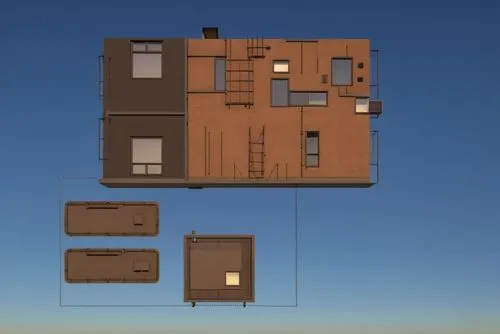 the top and bottom floors of a house in the sky,sky apartment,cubic house,multistorey,an apartment,cube stilt houses,habitaciones,Photography,General,Realistic