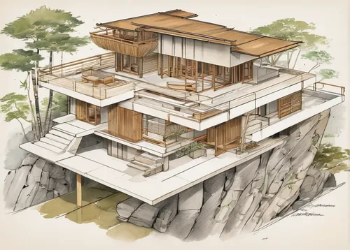 japanese architecture,tree house hotel,timber house,cubic house,tigers nest,asian architecture,tree house,ryokan,house in mountains,treehouse,dunes house,eco-construction,wooden house,house drawing,cliff dwelling,mountain huts,log home,house in the mountains,stilt house,tuff stone dwellings,Unique,Design,Infographics