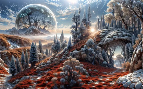 christmas landscape,winter forest,snow trees,snow landscape,ice planet,fantasy landscape,winter landscape,ice landscape,coniferous forest,spruce forest,snowy landscape,fir forest,hoarfrost,snow scene,spruce-fir forest,lunar landscape,mushroom landscape,fantasy picture,snowglobes,snow globes