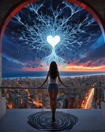 equilibrium,heart chakra,transcendence,fantasy picture,photo manipulation,connectedness,imagination,parallel worlds,photomanipulation,astral traveler,the law of attraction,heart energy,sci fiction illustration,vipassana,enlightenment,inner space,transcendental,astral,consciousness,mysticism,Illustration,Realistic Fantasy,Realistic Fantasy 07