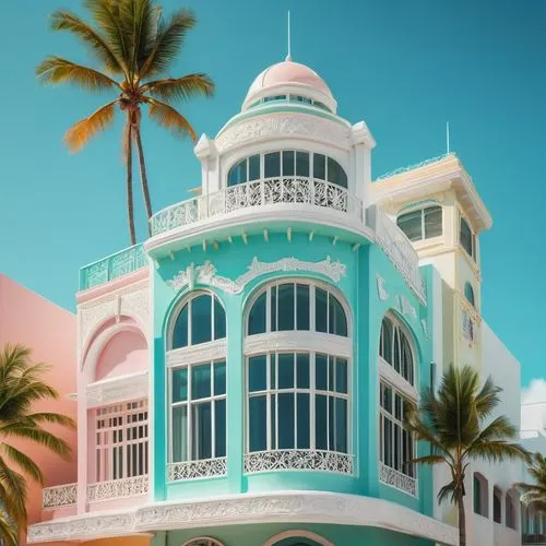 south beach,bahama,tropical house,oranjestad,art deco,palmbeach,hotel riviera,seaside resort,bahamonde,grand hotel,mizner,hotel nacional,haulover,bermuda,tropicana,bahamas,riviera,beach house,clevelander,waikiki,Art,Classical Oil Painting,Classical Oil Painting 29