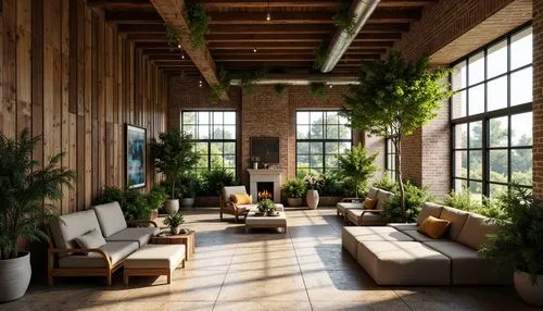 loft,houseplants,house plants,lofts,wooden beams,sunroom,indoor,interior design,packinghouse,modern decor,houseplant,potted plants,contemporary decor,hanging plants,living room,boxwoods,interior decor,atriums,home interior,livingroom