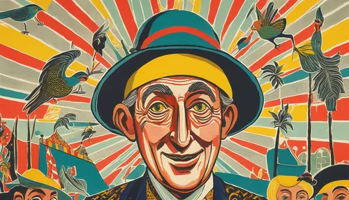 groucho marx,twenties of the twentieth century,charles de gaulle,vintage illustration,david bates,vaudeville,uncle sam,stan laurel,film poster,big top,ringmaster,circus show,vintage art,circus,vintage ilistration,folk art,travel poster,cirque du soleil,caricaturist,hans christian andersen,Art,Artistic Painting,Artistic Painting 50