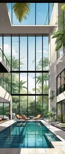 swimming pool,tropical house,penthouses,luxury property,paradisus,condominium,residencial,waterview,roof top pool,shangri,glass wall,pool house,sky apartment,aqua studio,outdoor pool,hkmiami,holiday complex,dreamhouse,resort,3d rendering,Illustration,American Style,American Style 13