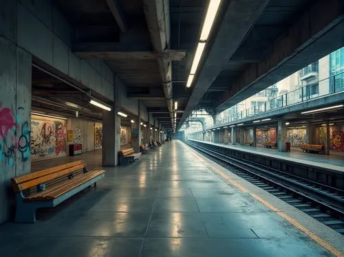 metro station,train platform,trainshed,subway station,pasila,friedrichstrasse,farringdon,slussen,railway platform,train station,platform,stadtbahn,the train station,train station passage,metrowerks,stazione,london underground,platforms,metropolia,termini,Photography,General,Realistic