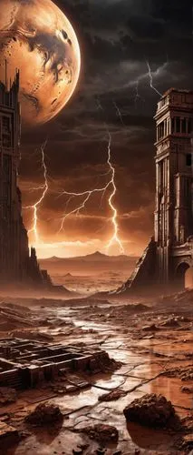 apocalyptic,fantasy picture,post-apocalyptic landscape,barsoom,fantasy landscape,world digital painting,mordor,end of the world,apocalypse,dragonstone,prospal,temporal,the end of the world,tartarus,stormbringer,castlevania,malazan,darklands,apocalypso,oscura,Conceptual Art,Fantasy,Fantasy 33